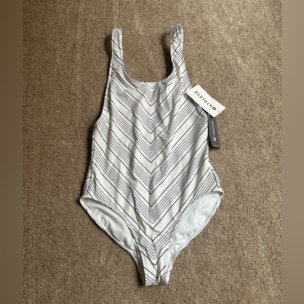 NWT Athleta chevron high leg one piece swimsuit